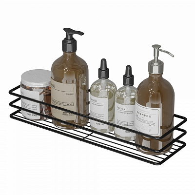 Полка для ванной 1-ярусная 35 см черная 