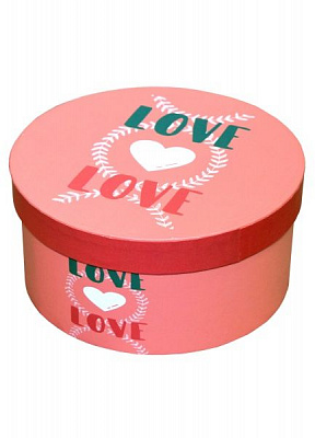 Коробка подарочная круглая Love 20,5х11 см
