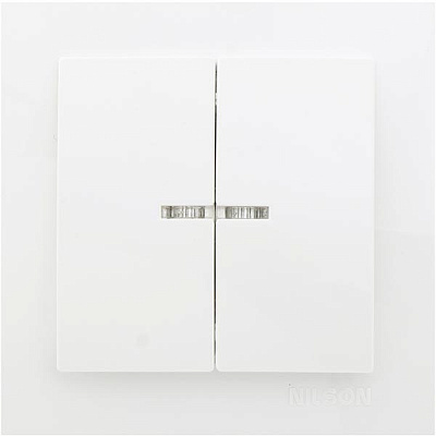 Вимикач подвійний Nilson Thema з підсвіткою білий