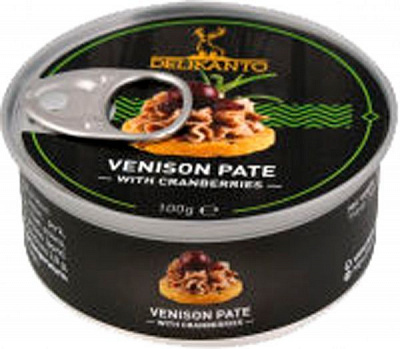 ПаштетТМ Delikanto із м'яса оленя та журавлиною 100 г (4751025310143)