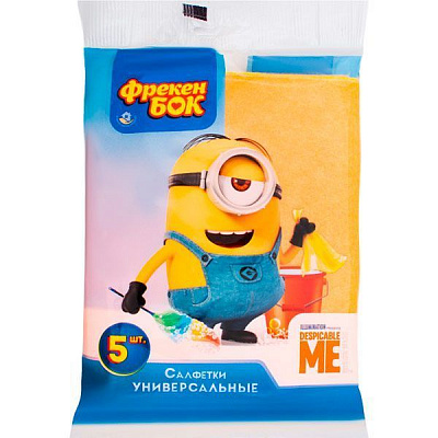 Набір серветок універсальні Фрекен Бок Minions 5 шт./уп. жовтий