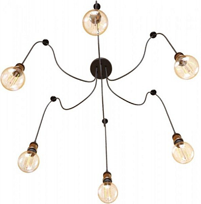 Люстра подвесная Hopfen Han Loft 6x40 Вт E27 бронза/черный 