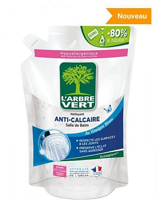 Спрей L'Arbre Vert для ванной с белым уксусом (запасной блок) 0,74 л