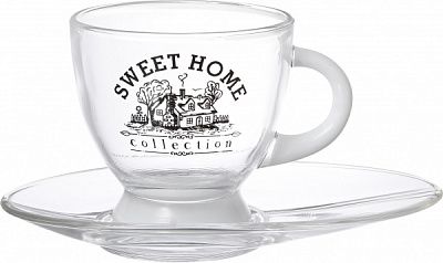 Чашка с блюдцем Sweet Home 230 мл белая Glasmark