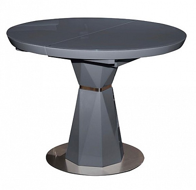 Стол обеденный Раунд Т7067 1000/1300х1000х760 мм темно-серый глянец 