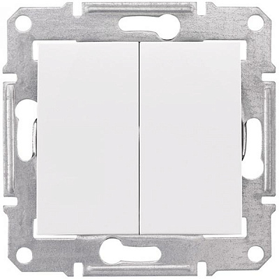 Выключатель двухклавишный Schneider Electric Sedna 10 А 250В IP20 белый SDN0300121