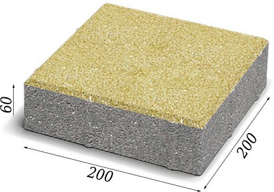 Тротуарная плитка Золотой Мандарин Квадрат большой горчичный 200 х 200 х 60 мм.