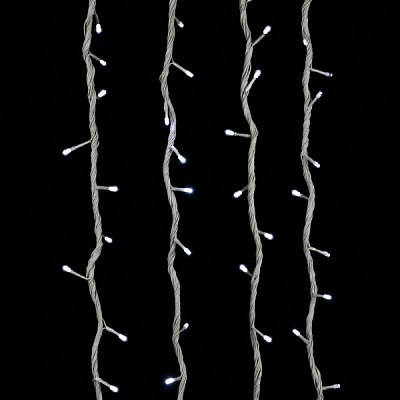 Электрогирлянда Девилон Завеса белая встроенный светодиод (LED) 192 ламп 2,6 м 