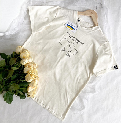 Футболка Карта України р.XL молочний