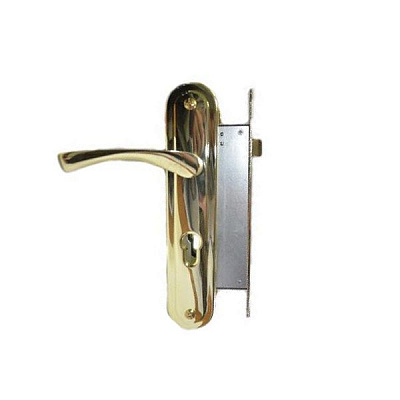 Ручка на планці з механізмом Bruno BR-80 ліва полірована латунь