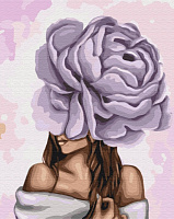 Картина за номерами Дама з фіолетовим піоном BS37546 40x50 см Brushme 