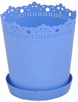 Вазон пластиковий Алеана Рішел'є блакитний 13 см круглий 0,9л блакитний (А3798D-045) 