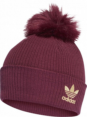 Шапка Adidas W FUR POM BEANI H35534 OSFM бордовий