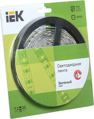 Стрічка світлодіодна IEK LSR-5050G30 7.2 Вт IP20 12 В зелений