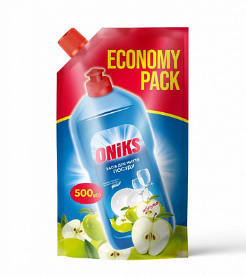 Средство для ручного мытья посуды ONIKS Яблоко (дой-пак) 0,5л