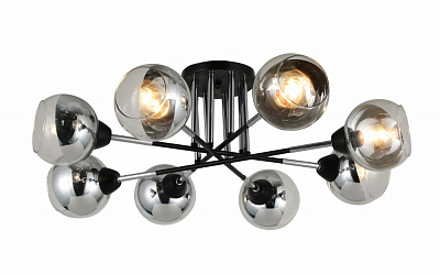 Люстра Sensio Leman 8x40 Вт E27 чорний із сріблястим LS-07268/8S-E2740W