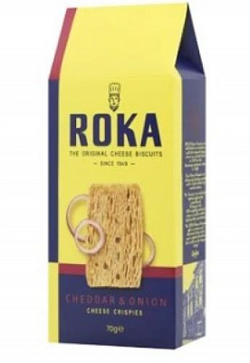 Печиво ROKACHEESECRISPIES з сиром чедер та цибулею 70 г