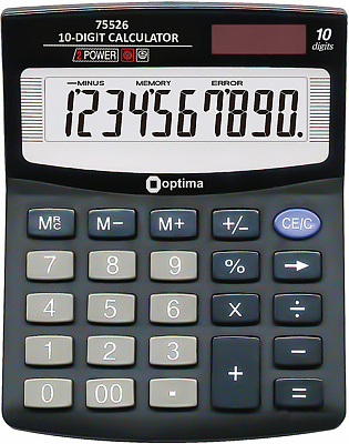 Калькулятор настольный 10-разрядный O75526 Optima