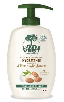 Крем-мыло L'Arbre Vert увлажняющее с натуральным экстрактом сладкого миндаля 300 мл 1 шт./уп.