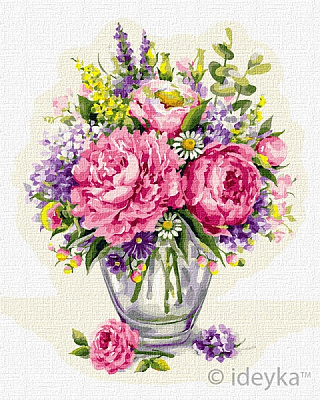 Картина по номерам Живописные пионы Идейка 