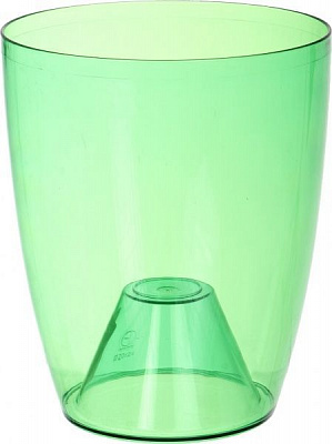 Кашпо пластиковое Алеана Орхидея круглый 5л зеленый/прозрачный (115021) 