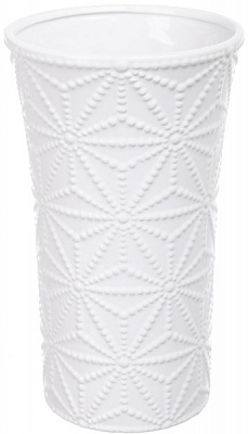 Ваза керамическая белая Ornament 14,8x14,8x25,3 см