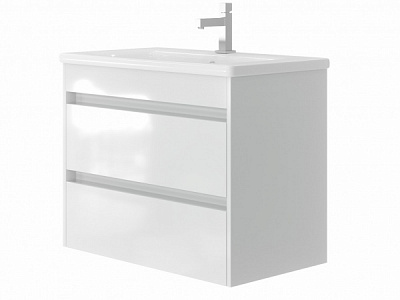 Тумба підвісна ЮВЕНТА Тумба Luton - 80 білий з умивальником Soft-80