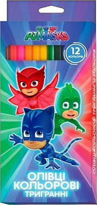 Карандаши цветные Герои в масках 12 цветов Перо