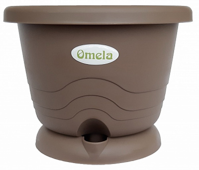 Горшок пластиковый Омела Пастель 4,5 л круглый мускат (ТУ У 22.29-40031804-001:2025) 