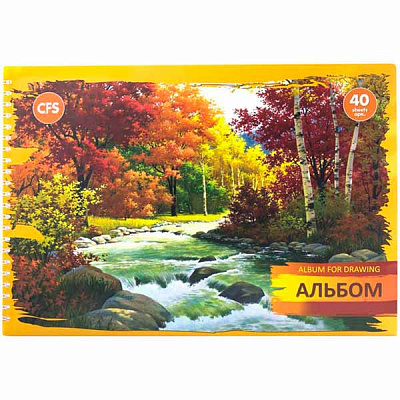 Альбом для рисования 40 листов 100г/м2 на спирали NATURE Cool For School