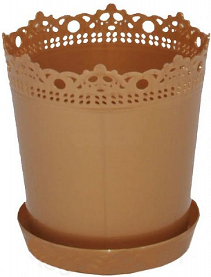 Вазон пластиковый Алеана Ришелье бронзовый 13 см круглый 0,9л бронзовый (А3797-049) 