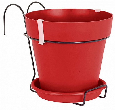 Горшок пластиковый Artevasi Capri круглый 4л темно-красный 