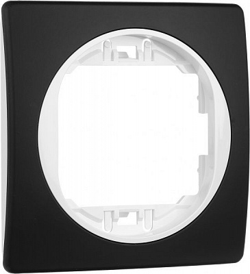 Рамка одномісна Aling-Conel EON горизонтальна чорний / білий E6801.E10