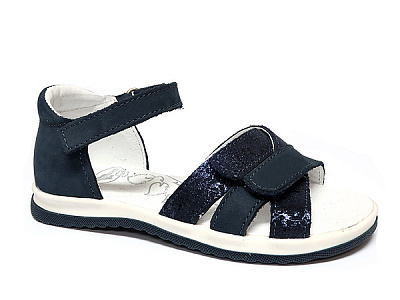 Босоніжки для дівчаток RenBut шкіряні на липучках р.36 темно-синій 31-4423