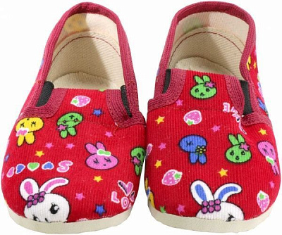 Капці для дівчаток Экотапок Резинка червоні з супінатором 1025 p,18