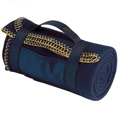 Плед з поясом та ручками 120x180 см темно-синій Nashville