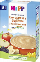 Каша молочна Hipp від 5 місяців кукурудзяна з фруктами та пребіотиками 9062300126539 250 г 