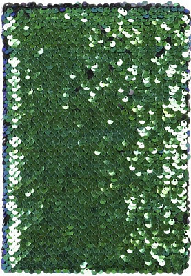 Книга для нотаток Паєтки А5 96 аркушів чорно-зелена