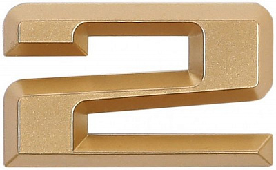 Цифра 2 пластик матове золото 37 мм Larvij LNP3 MG #2