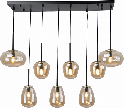 Світильник підвісний Sensio Hollywood 8x40 Вт E14 чорний із бурштиновим ALB-P00360-AM-E
