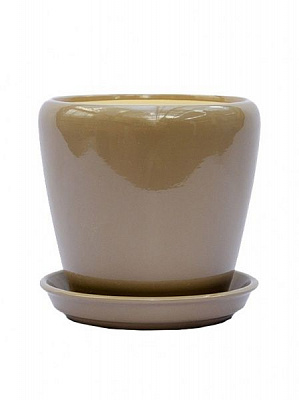 Горшок керамический Грация №1 круглый 10л капучино 