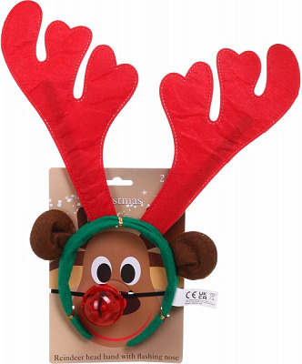 Обруч карнавальний з рогами 355х315х35 мм в асортименті