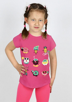 Футболка для девочки Sweet baby №0021/16096 р.104 розовый с рисунком 