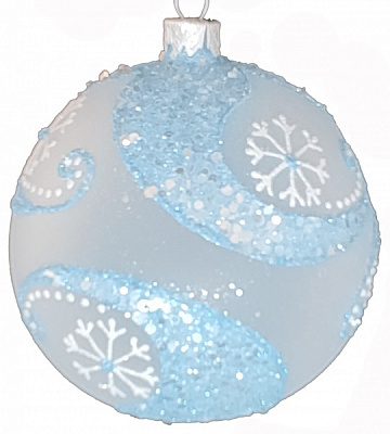 Шар новогодний 100 мм белый 9704