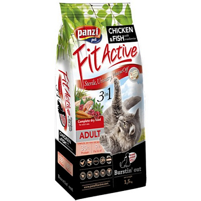 Корм сухой FitActive 3в1 с курицей 1,5 кг