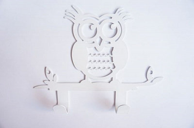 Вешалка Сова белая 2 крючка