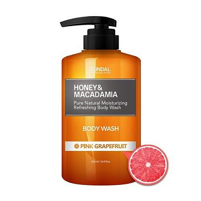 Гель для душу Kundal Honey & Macadamia Body Wash Pink Grapefruit Рожевий грейпфрут 500 мл