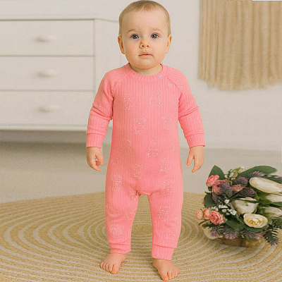 Ромпер-реглан для девочки Blanka Животные р.68-74 розовый 110836