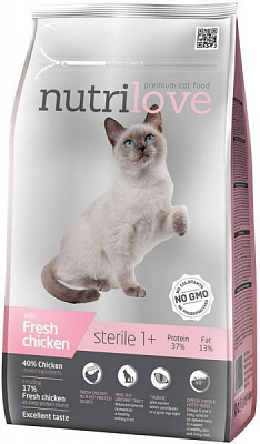 Корм NutriLove Sterile з куркою 1,4 кг