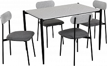 Комплект меблів Центр Меблів столовий Optimal 1100x700x740мм мармур сірий/чорний